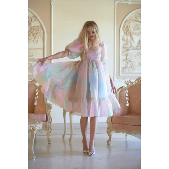 Selkie Dresses & Skirts - NWT Selkie The Rainbow French Puff Midi Dress Size S #1H501